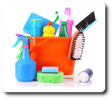 städmaterial ingår när det städas rent i din bostad